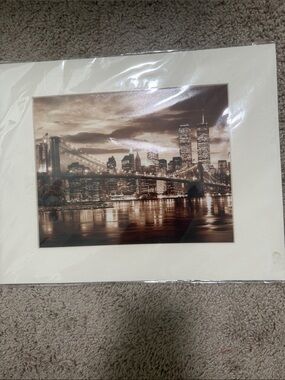 New York City Skyline at night - Print with Mat